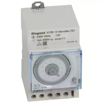 Legrand MicroRex T31 412812 χρονοδιακόπτης ημερήσιου προγράμματος, 230 V, σύγχρονος