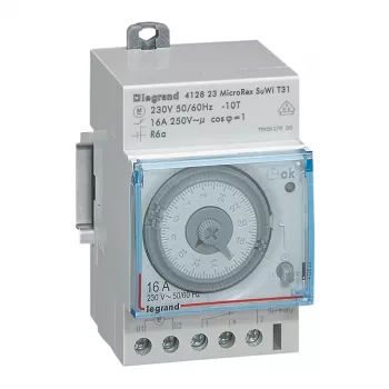 Legrand 412823 αναλογικός χρονοδιακόπτης ράγας DIN, 230 V, 16 A/250 V