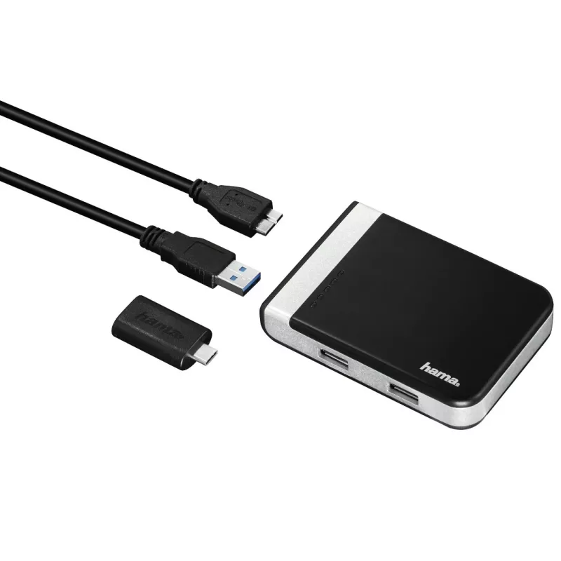 Hama 00054546 αναγνώστης καρτών USB 3.2 Gen 1 (3.1 Gen 1) Type-A/Type-C μαύρο, ασημί