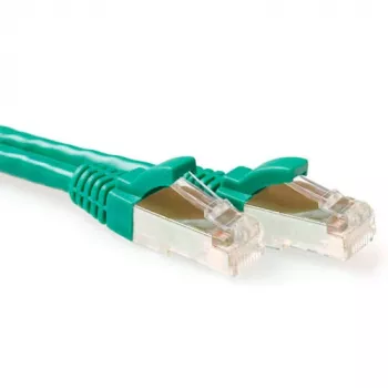 ACT πράσινο καλώδιο patch S/FTP CAT6A 1,5 μέτρων χωρίς προεξοχή με βύσματα RJ45