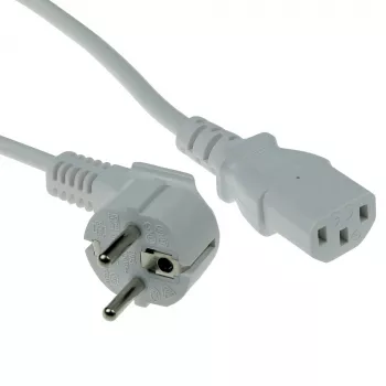 ACT Καλώδιο τροφοδοσίας βύσμα CEE 7/7 (γωνιακό) – C13 λευκό 2 m