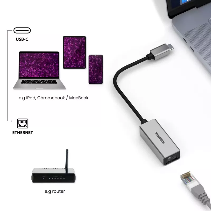 Marmitek Connect Προσαρμογέας USB-C σε Ethernet 8373