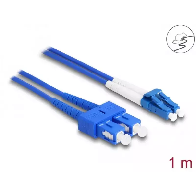 DeLOCK Καλώδιο οπτικών ινών LC Duplex σε SC Duplex Singlemode OS2 1 m