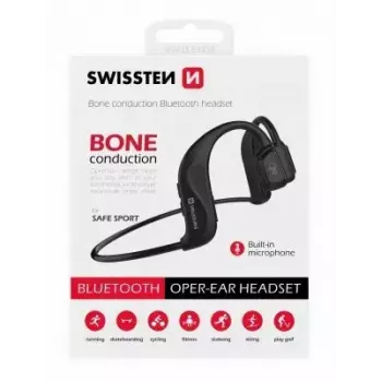 Ακουστικά Swissten Οστέινης Αγωγής Bluetooth V5.0 Μαύρα