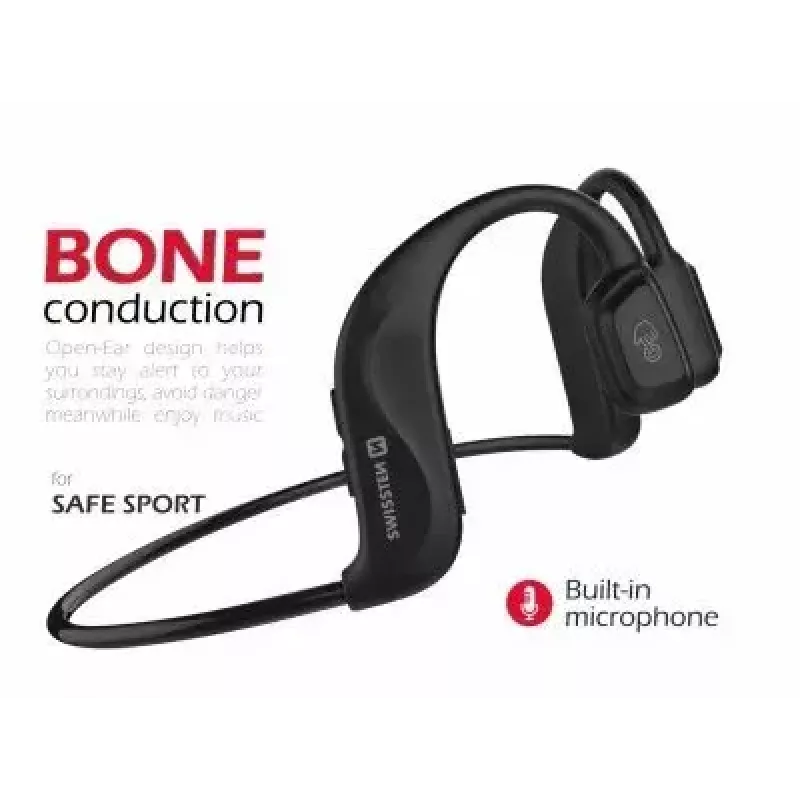 Ακουστικά Swissten Οστέινης Αγωγής Bluetooth V5.0 Μαύρα