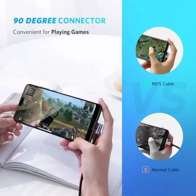 Ugreen 50123 Καλώδιο USB USB 2.0 1 m USB-C Μαύρο, Ασημί