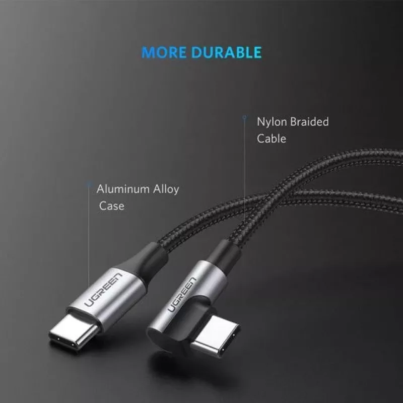 Ugreen 50123 Καλώδιο USB USB 2.0 1 m USB-C Μαύρο, Ασημί