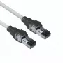 ACT Γκρι 1 μέτρο S/FTP CAT6A IDC 4PPoE / PoE++ 100W LSZH Patch καλώδιο με προστασία προεξοχών με βύσματα RJ45