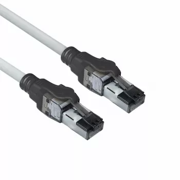 ACT Γκρι 3 μέτρα S/FTP CAT6A IDC 4PPoE / PoE++ 100W LSZH Patch καλώδιο χωρίς προεξοχές με βύσματα RJ45