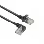 ACT Μαύρο 3 μέτρα U/UTP CAT6A LSZH Slimline Patch καλώδιο με βύσματα RJ45 90° γωνιακό αριστερά σε ευθύ