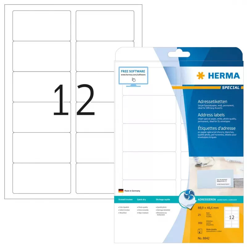 Ετικέτες διευθύνσεων inkjet HERMA 8842