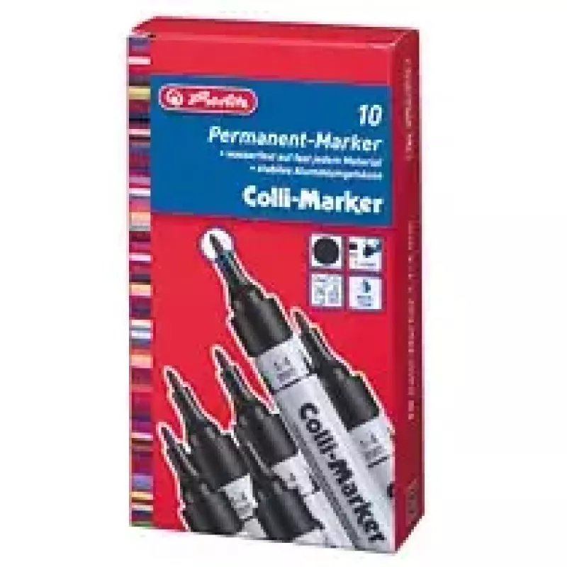 Μαρκαδόρος μόνιμος Herlitz 08860603 Μαύρο 10 τεμ.