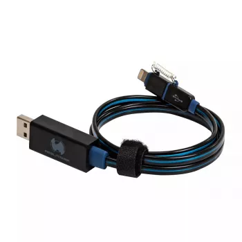 Καλώδιο USB-A/Lightning RealPower 0,75 m Μαύρο/Μπλε