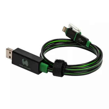 Καλώδιο USB A/Lightning RealPower 0,75m Μαύρο Πράσινο