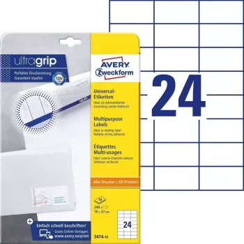 Αυτοκόλλητη ετικέτα ορθογώνια AVERY 3474-10