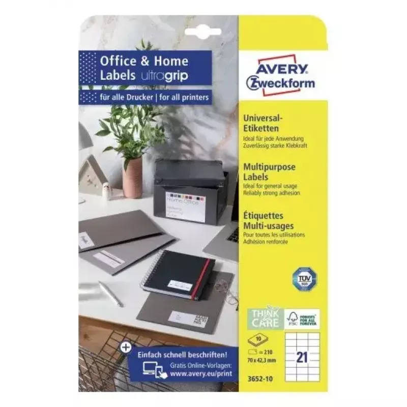 Αυτοκόλλητη ετικέτα ορθογώνια AVERY 3652-10