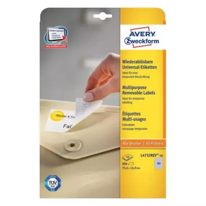 Αυτοκόλλητες ετικέτες εκτυπωτή AVERY L4732REV-10