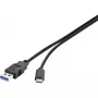 Καλώδιο USB Conrad Renkforce 1460360 USB 3.2 Gen 2 1m USB A USB C μαύρο