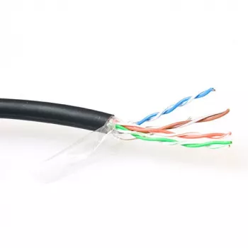 Καλώδιο patch ACT CAT5E F/UTP LSZH Λεπτό σύρμα Μαύρο 100 m