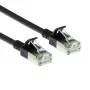 Καλώδιο patch ACT Μαύρο 1 μέτρο LSZH U/FTP CAT6A Slimline κέντρου δεδομένων χωρίς προεξοχές με βύσματα RJ45