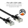 Καλώδιο patch ACT Μαύρο 0,25 μέτρα LSZH U/FTP CAT6A Datacenter Slimline χωρίς προεξοχές με βύσματα RJ45