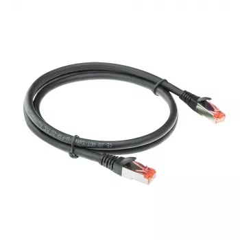 Καλώδιο patch ACT Μαύρο 2 μέτρα CAT6A U/FTP PVC υψηλής ευκαμψίας χωρίς μπερδέματα με ενσωματωμένη προστασία κάμψης και βύσματα RJ45