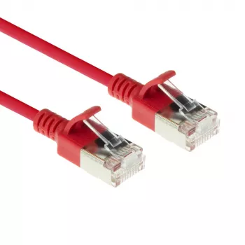 ACT κόκκινο 10 m LSZH U/FTP CAT6A Slimline Patch καλώδιο κέντρου δεδομένων με βύσματα RJ45