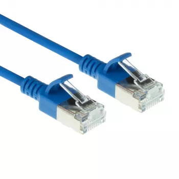 ACT μπλε 7m LSZH U/FTP CAT6A Slimline Patch καλώδιο κέντρου δεδομένων με προστασία ασφάλισης και βύσματα RJ45