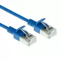 ACT μπλε 10 μέτρα LSZH U/FTP CAT6A Slimline Patch καλώδιο κέντρου δεδομένων με βύσματα RJ45 με προστασία ασφάλισης