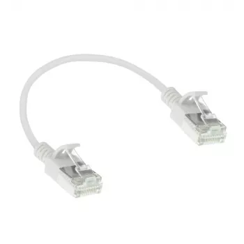 ACT λευκό 0,5 m LSZH U/FTP CAT6A Slimline Patch καλώδιο κέντρου δεδομένων χωρίς προεξοχές με βύσματα RJ45
