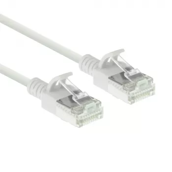 ACT λευκό 2 μέτρα LSZH U/FTP CAT6A Slimline Patch καλώδιο κέντρου δεδομένων RJ45