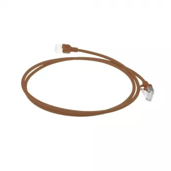 ACT καφέ 1 μέτρο LSZH U/FTP CAT6A Slimline patch καλώδιο κέντρου δεδομένων χωρίς γλωττίδα με βύσματα RJ45