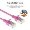ACT Pink 0,5 m LSZH U/FTP CAT6A Data Center Slimline Patchkabel snagless με βύσματα RJ45