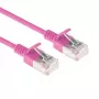 ACT Pink 1 μέτρο LSZH U/FTP CAT6A Datacenter Slimline Patchkabel με βύσματα RJ45