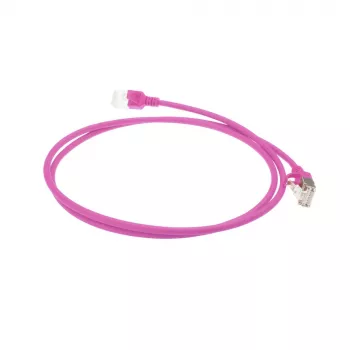ACT Pink 2 μέτρα LSZH U/FTP CAT6A Rechenzentrum Slimline Patchkabel snagless με βύσματα RJ45