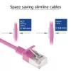 ACT Pink 10m LSZH U/FTP CAT6A Data Center Slimline Patchkabel rastnasenfrei με βύσματα RJ45