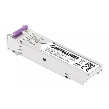 Intellinet Gigabit Fiber WDM Bi-Directional SFP Optical Transceiver Module 1000Base-BX-U (LC) Single-Mode-Port, 80 km, BiDi WDM (RX1550/TX1490), MSA-komform για μέγιστη συμβατότητα, Ασημί