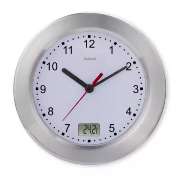 Hama Mauritius ρολόι quartz στρογγυλό ασημί, λευκό