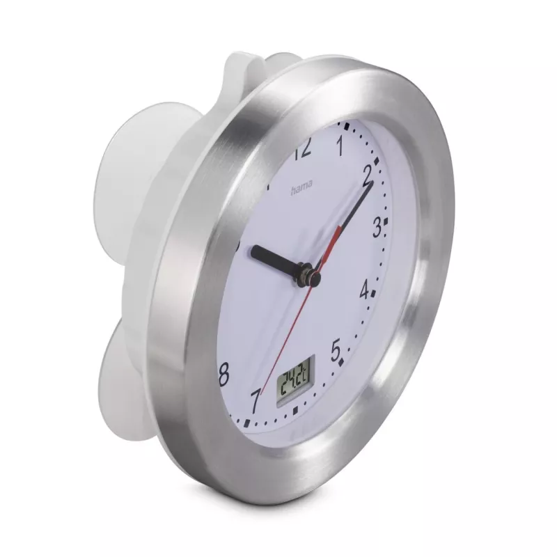 Hama Mauritius ρολόι quartz στρογγυλό ασημί, λευκό