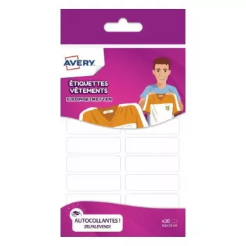 Avery ETVET36 Αυτοκόλλητη ετικέτα Ορθογώνια Μόνιμη Λευκό 36 τεμ.