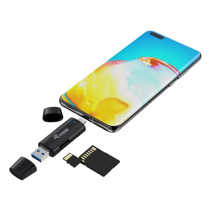 Equip 245462 αναγνώστης καρτών USB 3.2 Gen 1 (3.1 Gen 1) Type-A/Type-C μαύρο