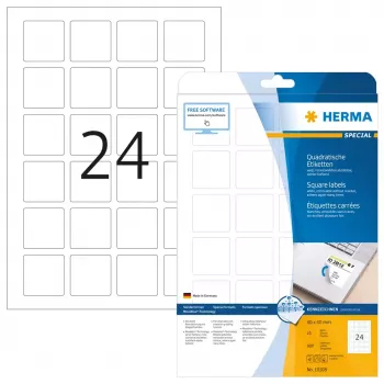 Επανατοποθετούμενες ετικέτες HERMA 10108 A4 40x40 mm τετράγωνες λευκές
