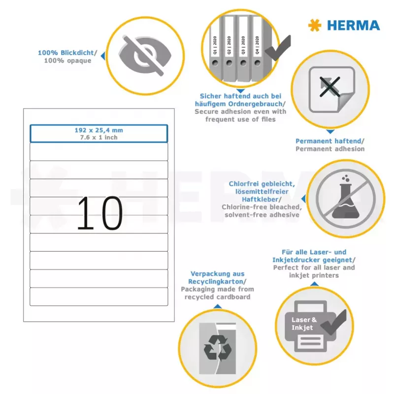 Αυτοκόλλητες ετικέτες εκτυπωτή HERMA 5119