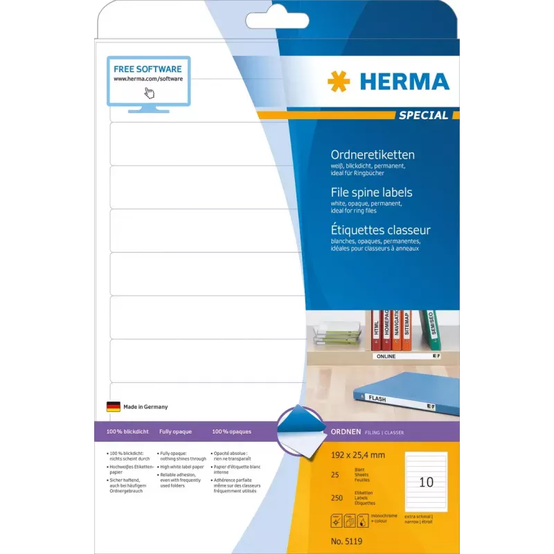 Αυτοκόλλητες ετικέτες εκτυπωτή HERMA 5119