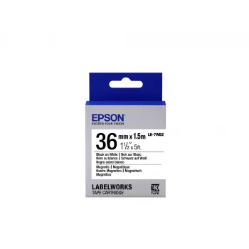 Epson κασέτα ετικετών Magnetic LK-7WB2 μαύρο/λευκό 36mm (1,5m)