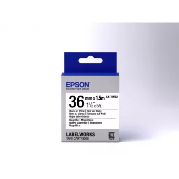Epson κασέτα ετικετών Magnetic LK-7WB2 μαύρο/λευκό 36mm (1,5m)