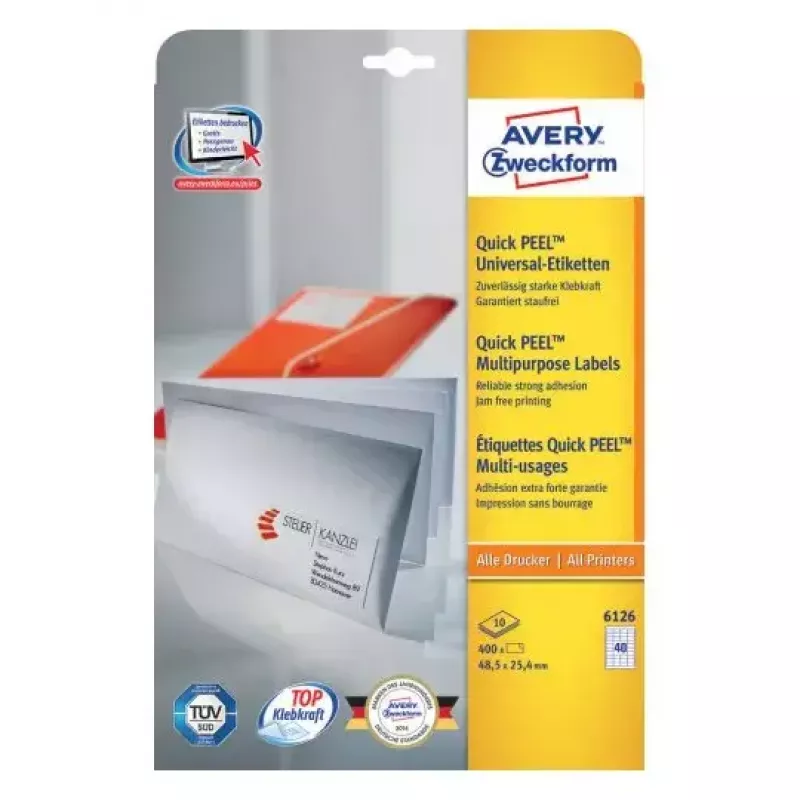 Αυτοκόλλητη ετικέτα ορθογώνια AVERY 6126