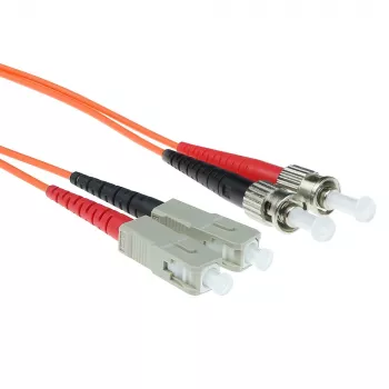 Καλώδιο patch οπτικής ίνας ACT 5 μέτρα LSZH Multimode 62.5/125 OM1 Duplex με βύσματα ST και SC