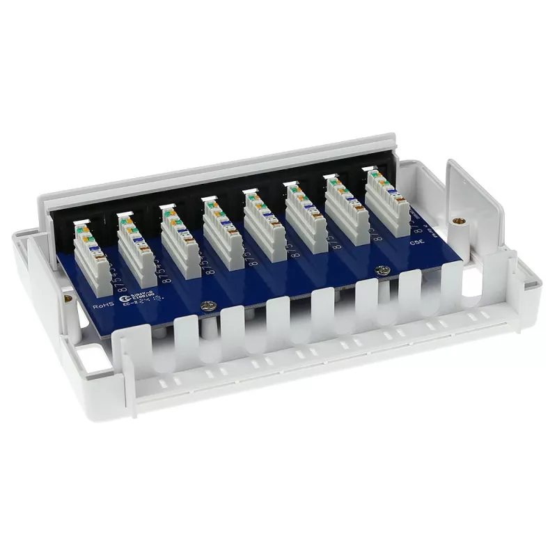 Aufputzbox ACT FA5000 unshielded 8-Port Cat5e — 171,4×38×118,8 mm