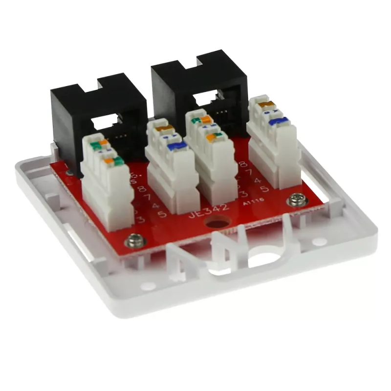Aufputzgehäuse, 2-Port, CAT6, unshielded, ACT FA6002, 29×61×29,5 mm